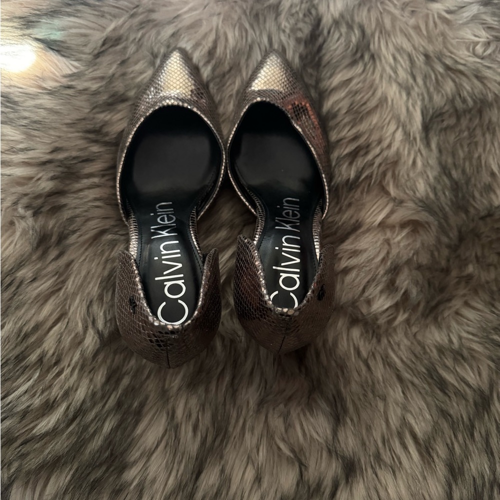 Calvin Klein Snakeskin Black and Brown Heels